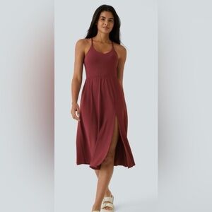 HALARA Women's Midi Dress in Burgundy